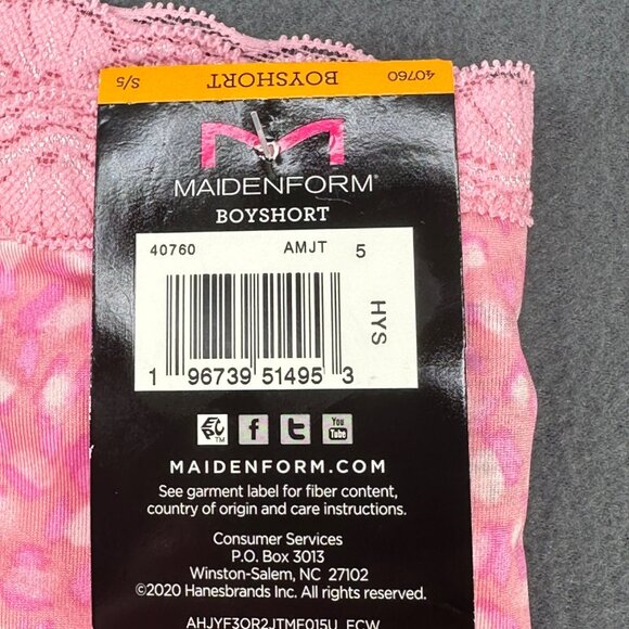 Maidenform Women's Size Small 5 Panty Boyshort Fabulous Fit  Polka Dot Pink New - Picture 4 of 8
